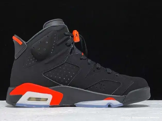 Official Maikesneakers Black Infrared Jordan Air OG Retro 6 384664-060 0504